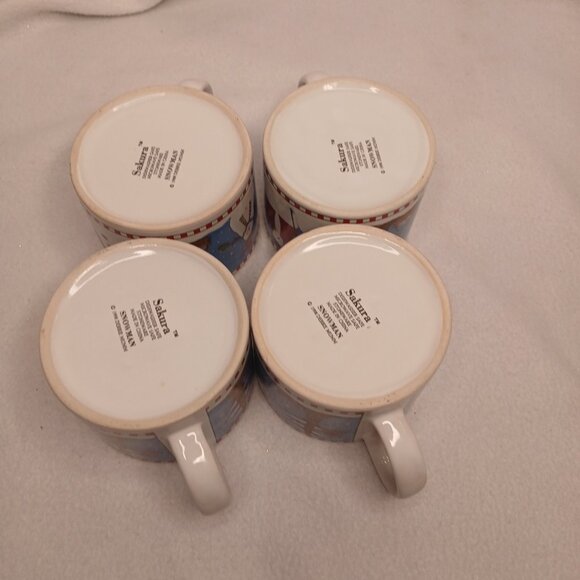4 Cups and Saucer Sets Sakura Debbie Mumm Vintage 1997 Stoneware Christmas - Picture 12 of 16